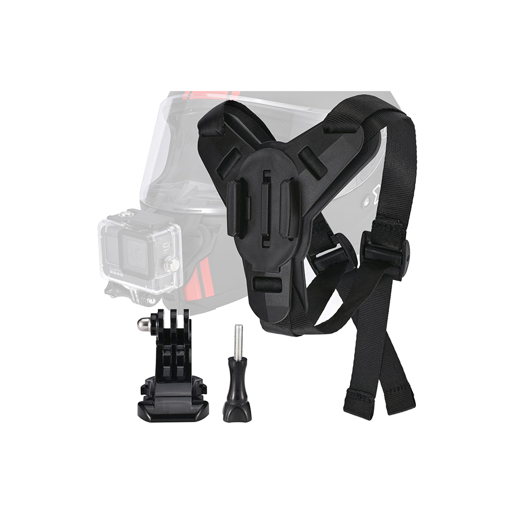 Support de Casque Moto, Fixation mentonnière pour camera